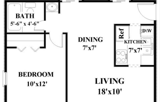 1 bed, 1 bath, 520 sqft, $1,210