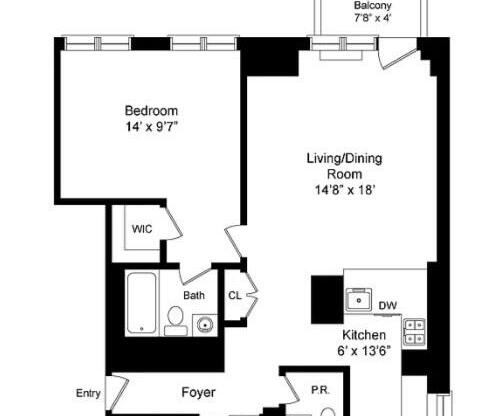 1 bed, 1.5 baths, 833 sqft, $4,850, Unit 31F