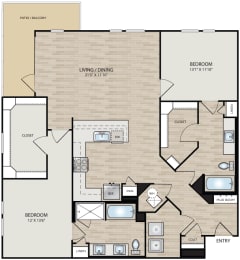 2 beds, 2 baths, 1,461 sqft, $3,047