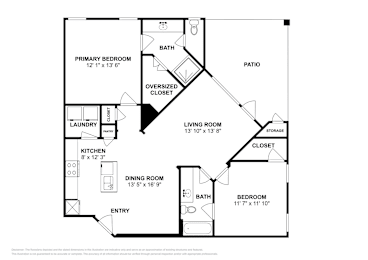 2 beds, 2 baths, 1,125 sqft, $1,629