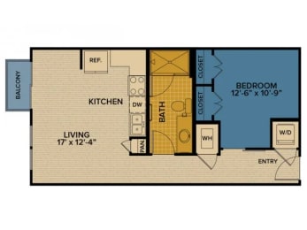 1 bed, 1 bath, 613 sqft, $1,635