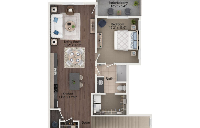 1 bed, 1 bath, 819 sqft, $1,575