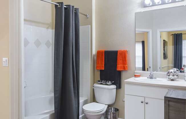 Model Bathroom at Ultris Courthouse Square Apartments in Stafford, Virginia, VA