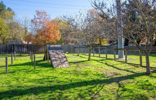 Dog Park with obstacle course at Stony Creek Apartments in Austin