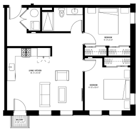 2 beds, 1 bath, 882 sqft, $2,395