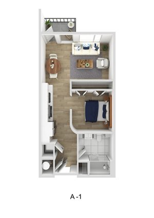 1 bed, 1 bath, 627 sqft, $2,245