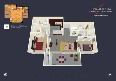 2 beds, 2 baths, 1,294 sqft, $1,780