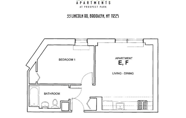 1 bed, 1 bath, 660 sqft, $3,400, Unit 8E