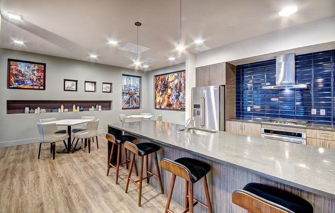 kitchen area in clubhouse