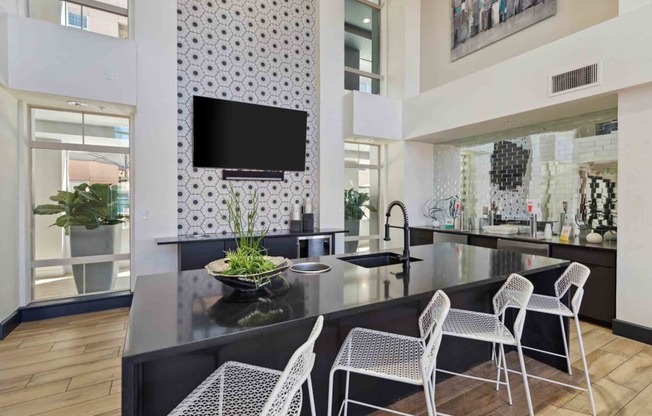 lobby with tv and chairs