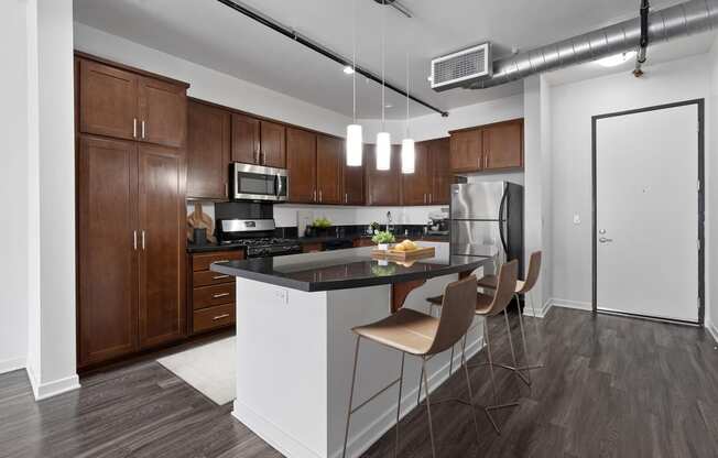 Fully Equipped Kitchens with Island and Stainless Appliances at San Pedro Bank Lofts, 90731