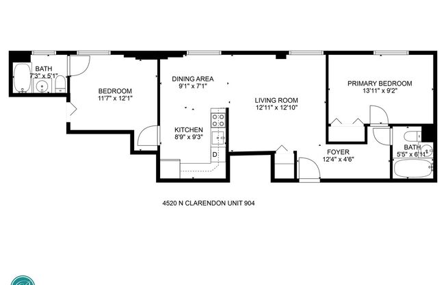 2 beds, 2 baths, 738 sqft, $2,575, Unit 904