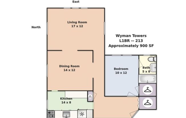 1 bed, 1 bath, 550 sqft, $1,500, Unit 113