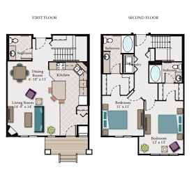 2 beds, 2.5 baths, 1,515 sqft, $1,857