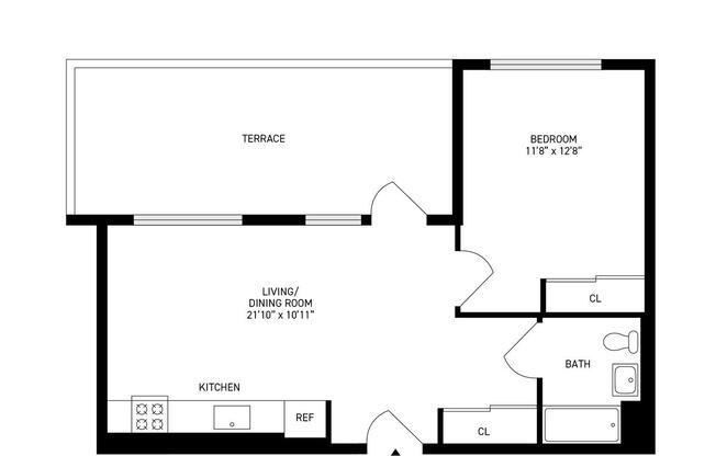 1 bed, 1 bath, $3,390, Unit 708