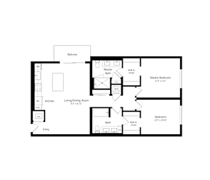 2 beds, 2 baths, 1,127 sqft, $2,675