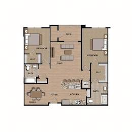 2 beds, 2 baths, 1,111 sqft, $2,873