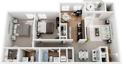 2 beds, 2 baths, 975 sqft, $1,925