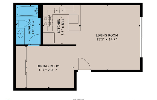 Studio, 1 bath, 472 sqft, $1,695, Unit D16