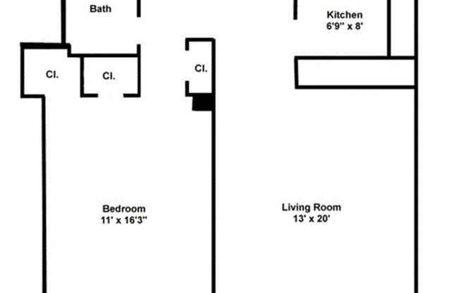 1 bed, 1 bath, 680 sqft, $3,800, Unit 7-H