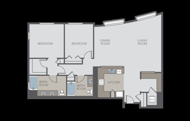 2 beds, 2 baths, 1,257 sqft, $3,975, Unit 321