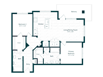 2 beds, 2 baths, 1,120 sqft, $2,380