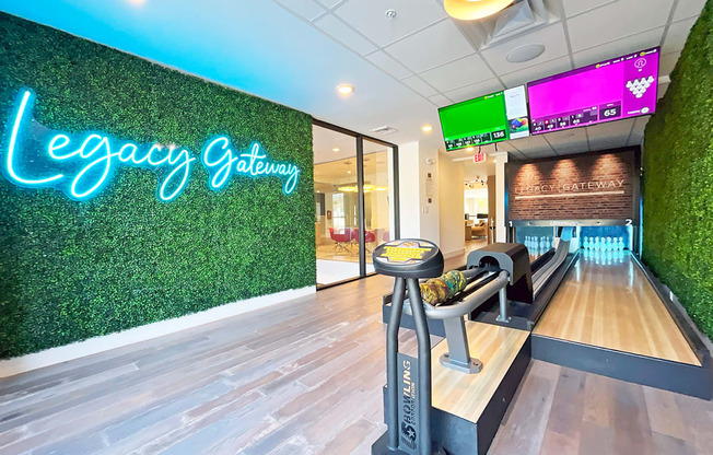 Trendy mini bowling at Legacy Gateway Apartments