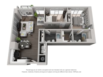 2 beds, 2 baths, 1,080 sqft, $2,328