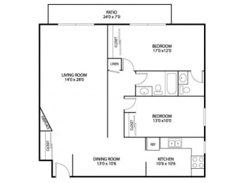 2 beds, 1.5 baths, 1,100 sqft, $1,890