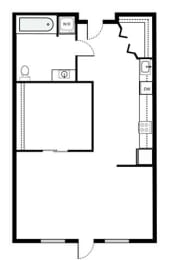 1 bed, 1 bath, 633 sqft, $1,819