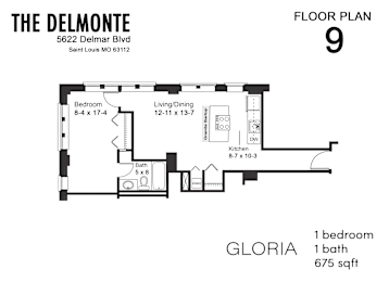 1 bed, 1 bath, 675 sqft, $1,280