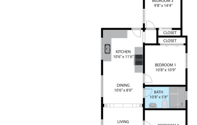 3 beds, , 874 sqft, $3,500