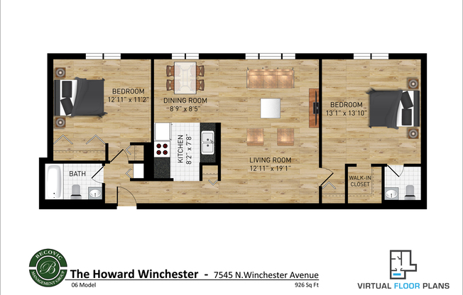 2 beds, 1.5 baths, 926 sqft, $2,100, Unit 306