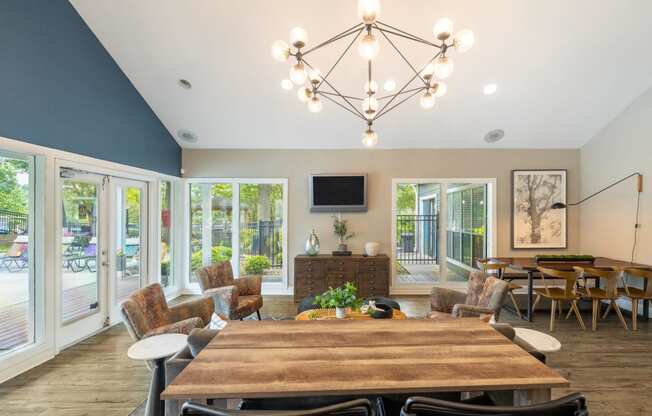 the preserve at ballantyne commons commons living room and dining area