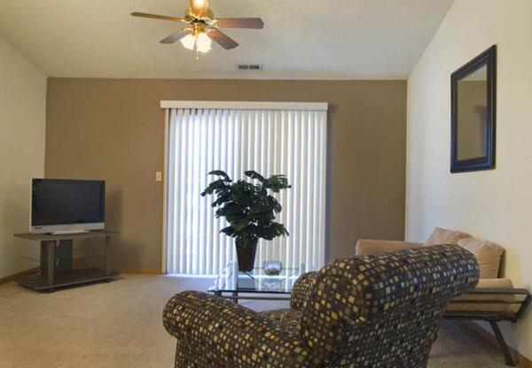 living room at Capitol View Apartments in Lincoln Nebraska