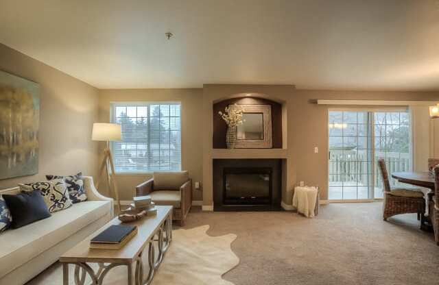 Spacious Living Room at Canterbury Apartments, Puyallup, Washington