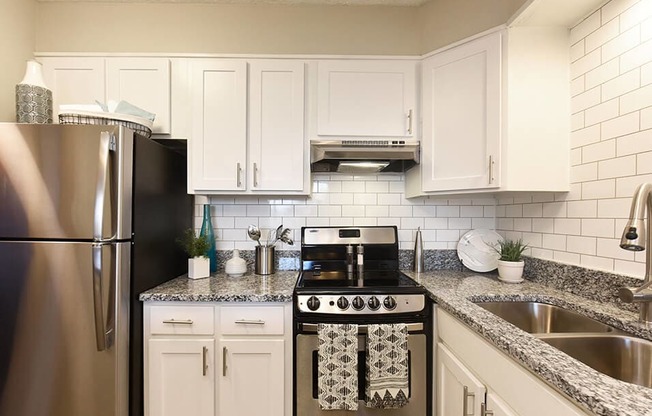 newly renovated kitchen at Icon Apartments