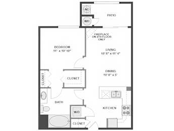 1 bed, 1 bath, 695 sqft, $2,085