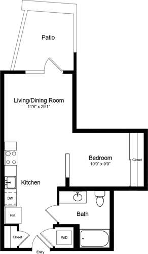 1 bed, 1 bath, 542 sqft, $3,377, Unit 241