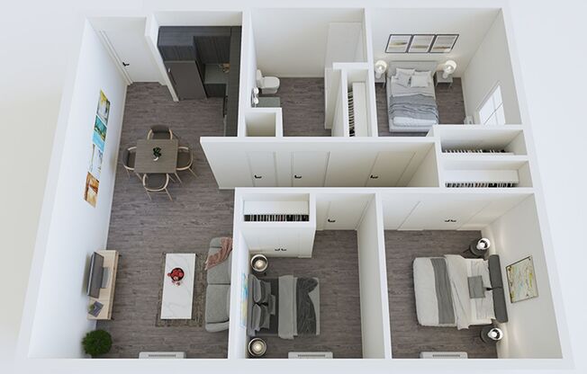 3 beds, 1 bath, 828 sqft, $1,720, Unit 307