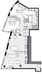 2 beds, 2 baths, 1,260 sqft, $3,616