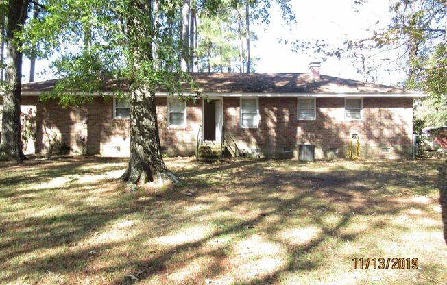 3 Bedroom, 1 Bath brick home on large fenced lot