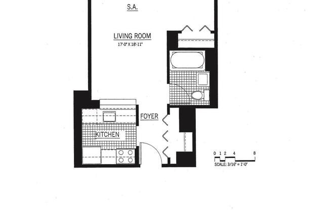 1 bed, 1 bath, 505 sqft, $3,495, Unit 31F