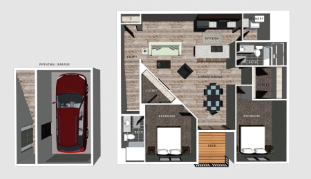 2 beds, 2 baths, 1,132 sqft, $1,830