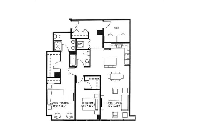 2 beds, 2 baths, 1,403 sqft, $2,340, Unit 711