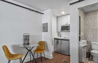 The Prospect Apartments Model Dining Room and Kitchen