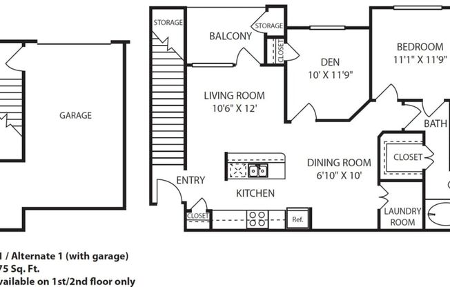 1 bed, 1 bath, 875 sqft, $1,445, Unit 327