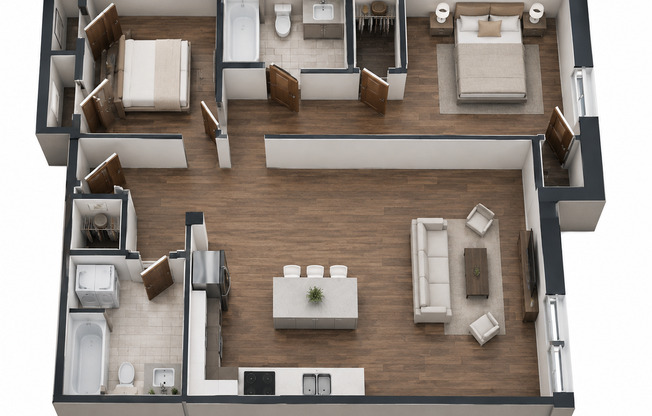 2 beds, 2 baths, 1,190 sqft, $2,315, Unit GL-12