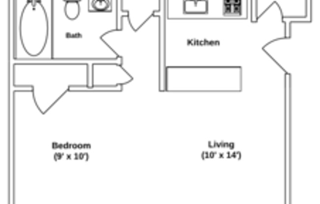 Studio, 1 bath, 500 sqft, $675