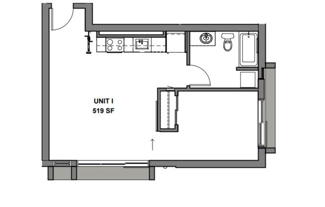 1 bed, 1 bath, 519 sqft, $1,545, Unit 311